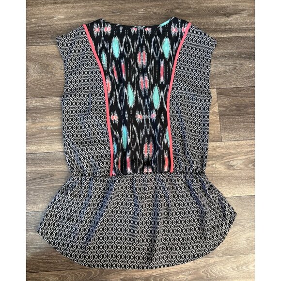 Maurices Women’s Multicolored Sleeveless Top size M Elastic Waist Semi-Sheer - Picture 4 of 7